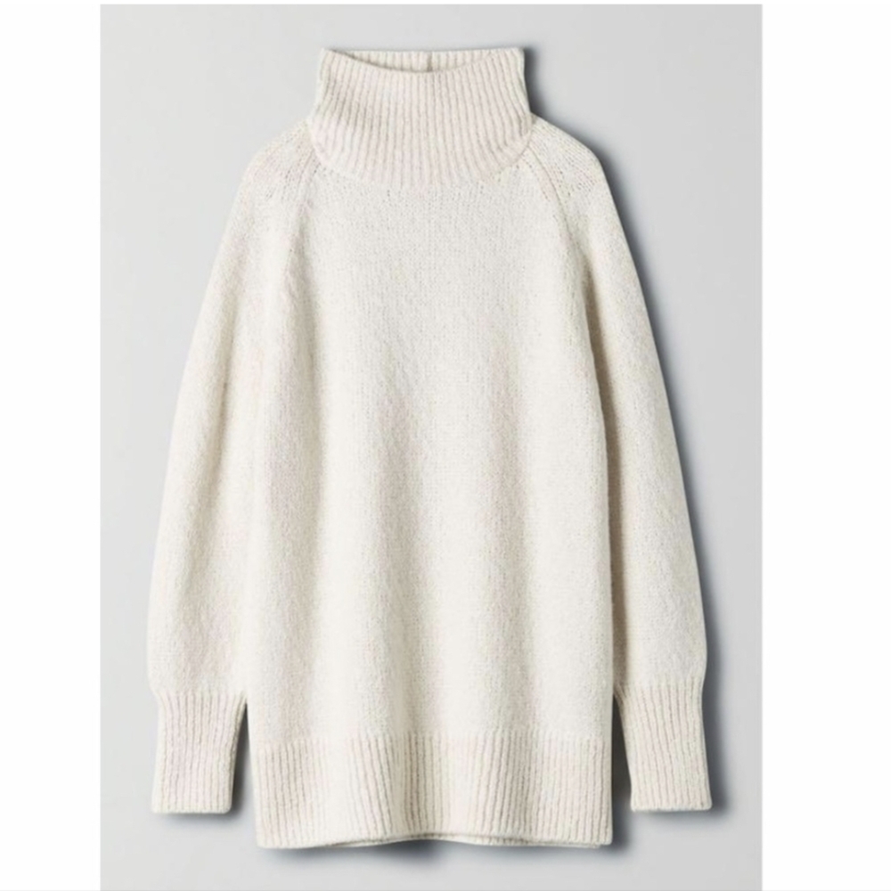 ARITZIA BABATON Day Off Turtleneck Sweater Alpaca Wool White XS